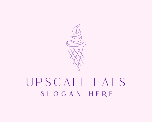 Purple Ice Cream Outline logo design