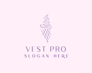 Purple Ice Cream Outline logo design