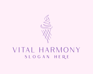 Purple Ice Cream Outline logo design