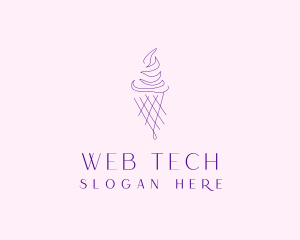 Purple Ice Cream Outline logo design