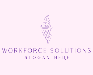 Purple Ice Cream Outline logo design