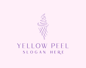 Purple Ice Cream Outline logo design