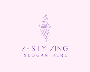 Purple Ice Cream Outline logo design