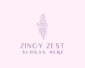 Purple Ice Cream Outline logo design