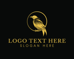 Elegant Gold Bird logo