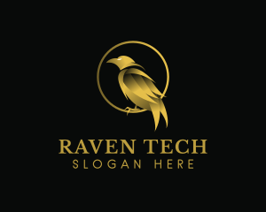 Elegant Gold Bird logo design