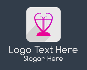 Harmony - Heart Lyre App logo design