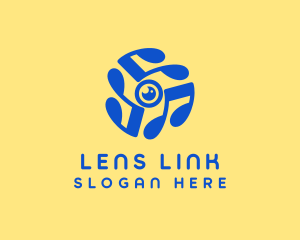 Blue Music Lens logo design