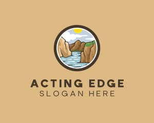 Rustic Mountain River logo design