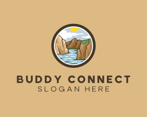 Rustic Mountain River logo design