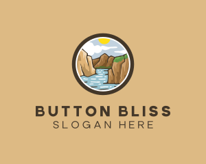 Rustic Mountain River logo design