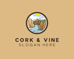 Rustic Mountain River logo design