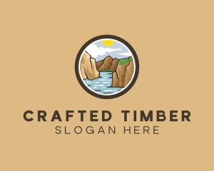 Rustic Mountain River logo design