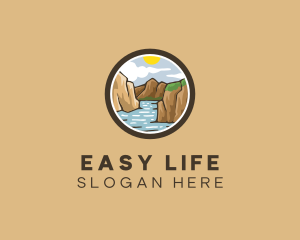 Rustic Mountain River logo design