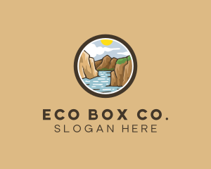 Rustic Mountain River logo design