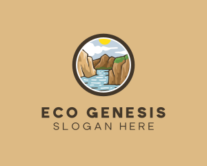 Rustic Mountain River logo design