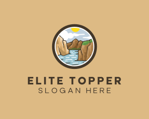 Rustic Mountain River logo design