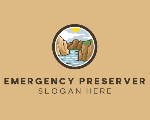 Rustic Mountain River logo design