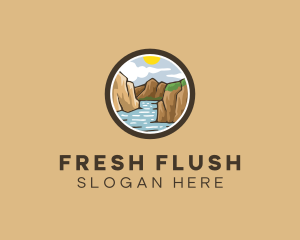 Rustic Mountain River logo design