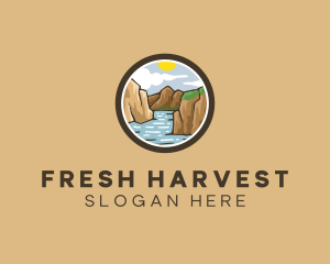 Rustic Mountain River logo design