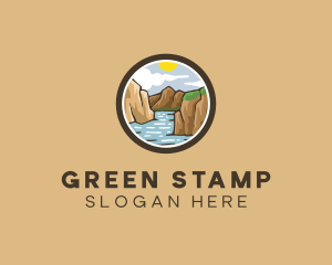 Rustic Mountain River logo design