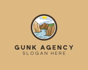 Rustic Mountain River logo design