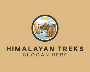 Rustic Mountain River logo design