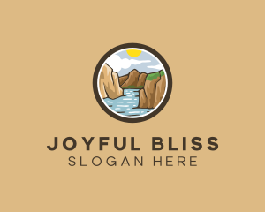 Rustic Mountain River logo design