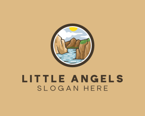 Rustic Mountain River logo design