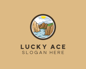 Rustic Mountain River logo design