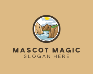 Rustic Mountain River logo design