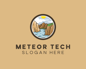 Rustic Mountain River logo design