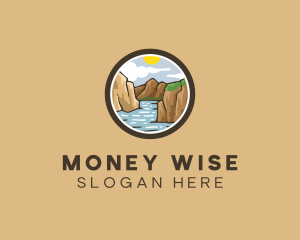 Rustic Mountain River logo design