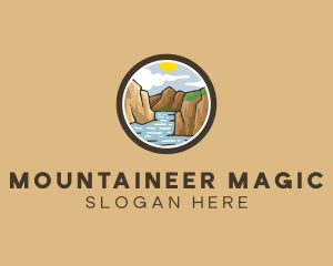 Rustic Mountain River logo design