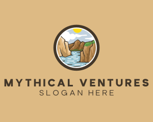 Rustic Mountain River logo design