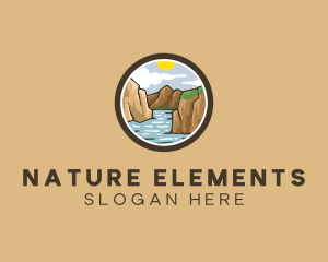 Rustic Mountain River logo design