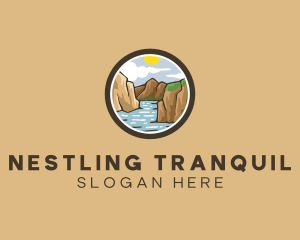 Rustic Mountain River logo design