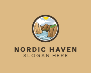 Rustic Mountain River logo design