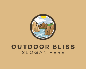 Rustic Mountain River logo design