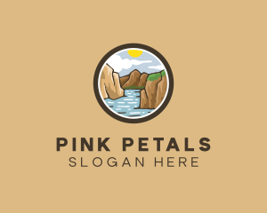 Rustic Mountain River logo design