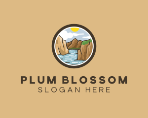 Rustic Mountain River logo design