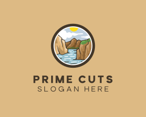 Rustic Mountain River logo design