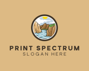 Rustic Mountain River logo design