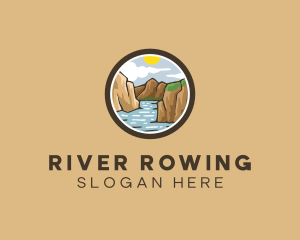 Rustic Mountain River logo design