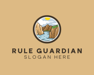 Rustic Mountain River logo design