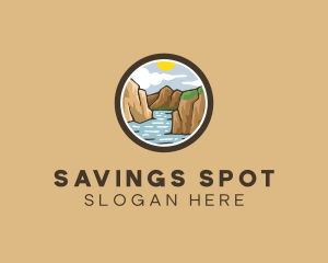 Rustic Mountain River logo design