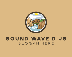 Rustic Mountain River logo design