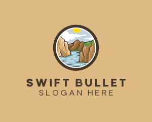 Rustic Mountain River logo design