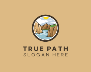 Rustic Mountain River logo design