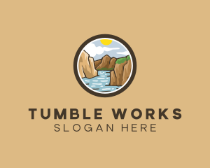 Rustic Mountain River logo design